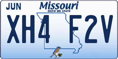 MO license plate XH4F2V