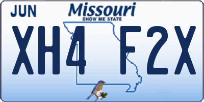 MO license plate XH4F2X