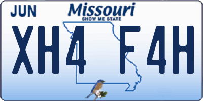 MO license plate XH4F4H