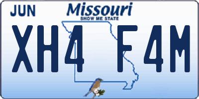 MO license plate XH4F4M
