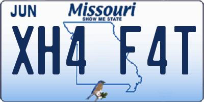 MO license plate XH4F4T