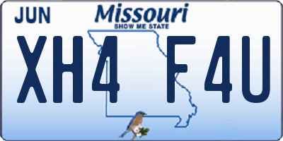 MO license plate XH4F4U