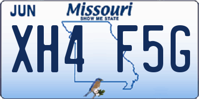 MO license plate XH4F5G
