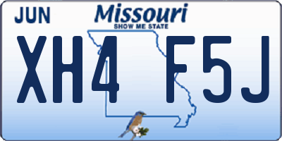 MO license plate XH4F5J