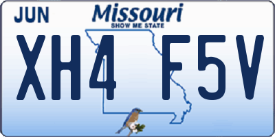 MO license plate XH4F5V