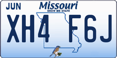 MO license plate XH4F6J
