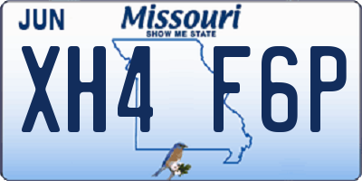 MO license plate XH4F6P