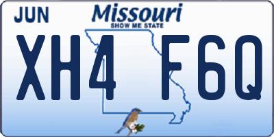 MO license plate XH4F6Q