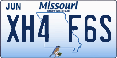 MO license plate XH4F6S