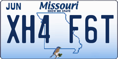 MO license plate XH4F6T