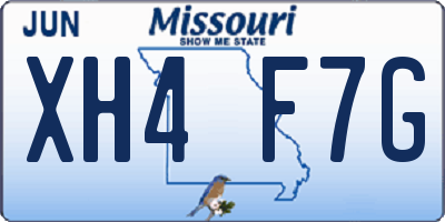 MO license plate XH4F7G