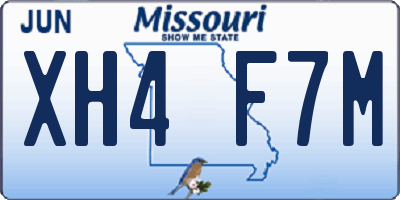 MO license plate XH4F7M