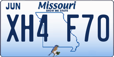 MO license plate XH4F7O
