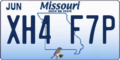 MO license plate XH4F7P