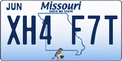 MO license plate XH4F7T