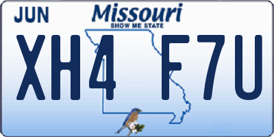 MO license plate XH4F7U