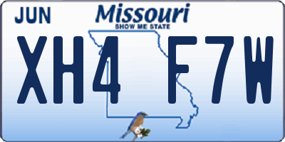 MO license plate XH4F7W