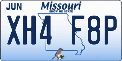 MO license plate XH4F8P