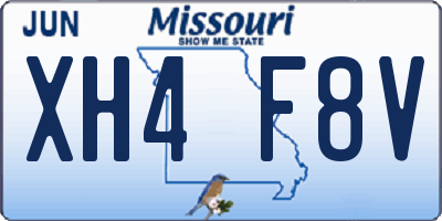 MO license plate XH4F8V