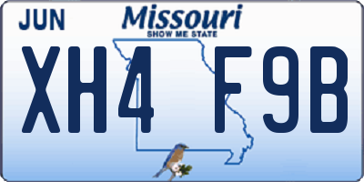 MO license plate XH4F9B