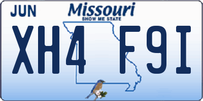MO license plate XH4F9I