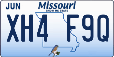 MO license plate XH4F9Q
