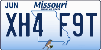 MO license plate XH4F9T