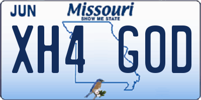 MO license plate XH4G0D