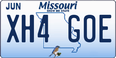 MO license plate XH4G0E