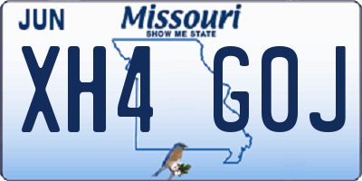 MO license plate XH4G0J