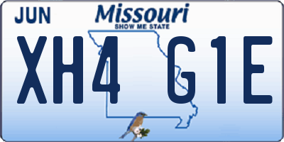 MO license plate XH4G1E