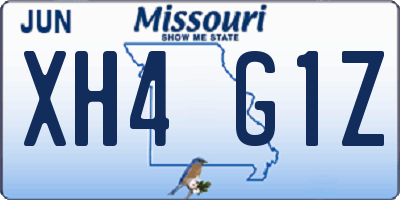 MO license plate XH4G1Z