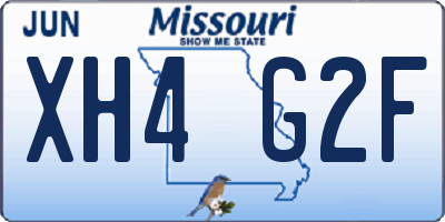 MO license plate XH4G2F