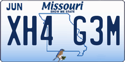 MO license plate XH4G3M