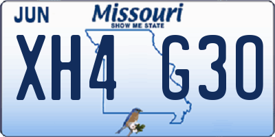 MO license plate XH4G3O