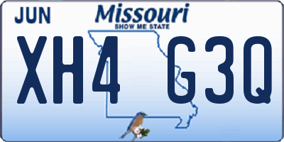 MO license plate XH4G3Q