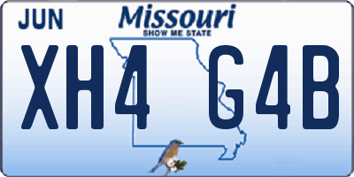 MO license plate XH4G4B