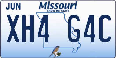 MO license plate XH4G4C