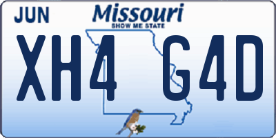 MO license plate XH4G4D