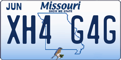 MO license plate XH4G4G