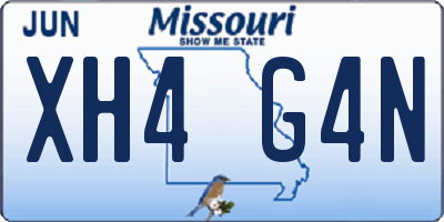 MO license plate XH4G4N