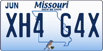 MO license plate XH4G4X