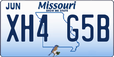 MO license plate XH4G5B
