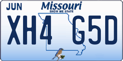 MO license plate XH4G5D