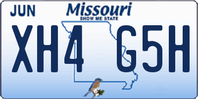 MO license plate XH4G5H