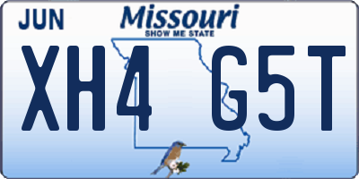 MO license plate XH4G5T