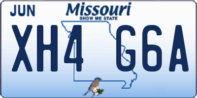 MO license plate XH4G6A