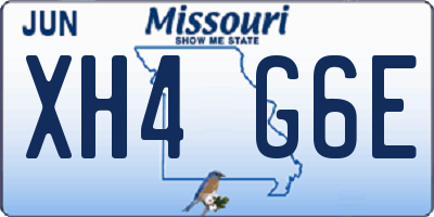 MO license plate XH4G6E
