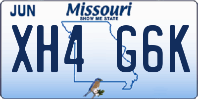 MO license plate XH4G6K
