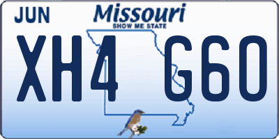 MO license plate XH4G6O